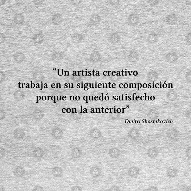 Shostakovich quote | Black | Un artista creativo trabaja en su siguiente composición by Musical design